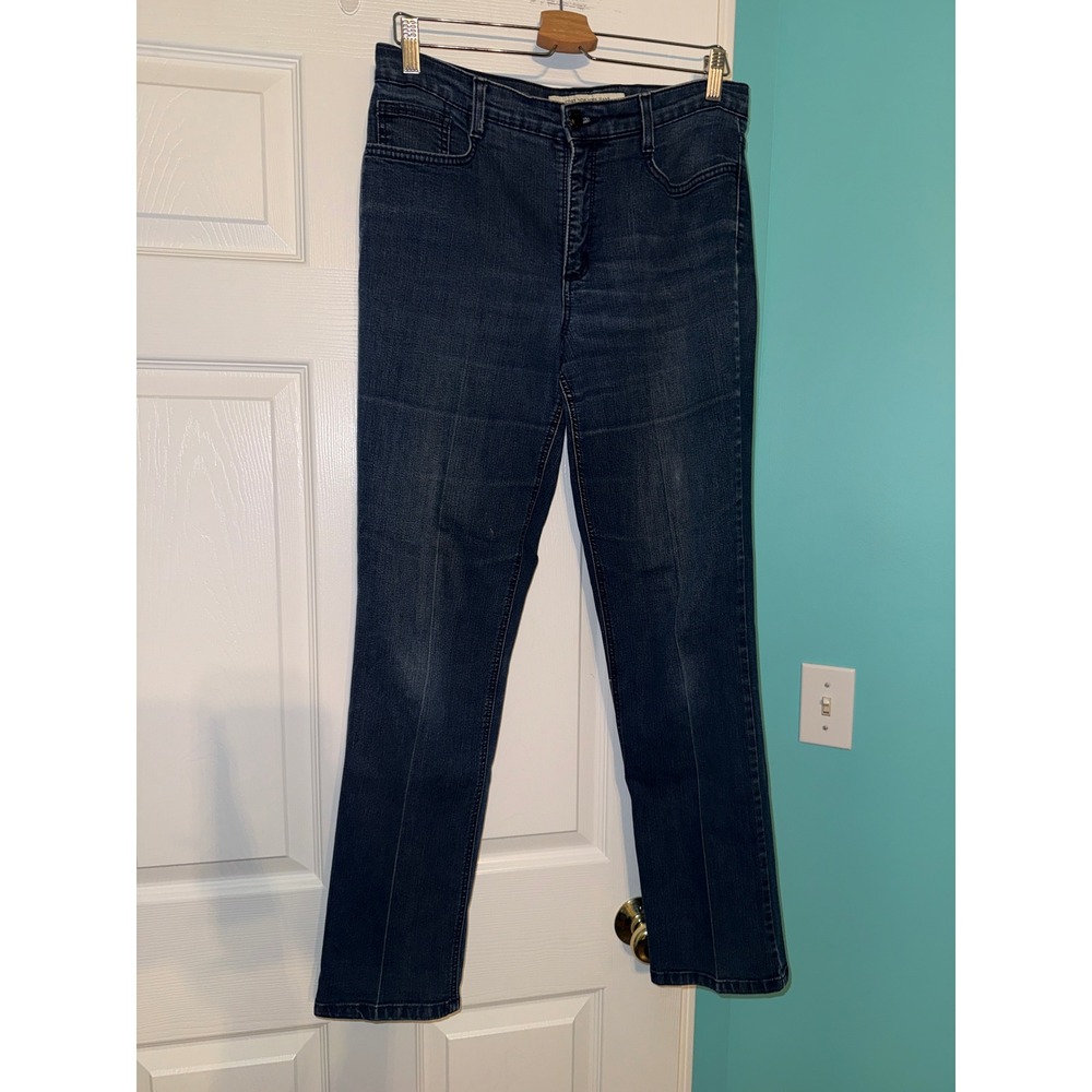 Jones New York Jeans Sutton Straight Dark Wash Beaded Pocket Denim Size 10